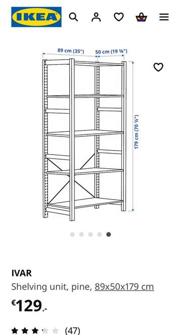 Ivar stellingkast hout - afbeelding 5
