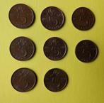 Munten Nederland  stuivers 1980 -- 8 stuks, Setje, Koningin Juliana, 5 cent, Verzenden