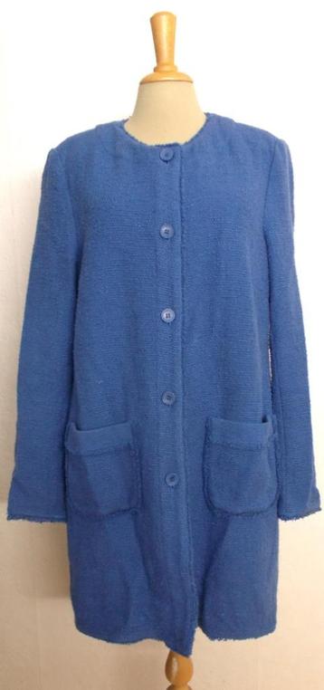 Blauw lang katoenen vest/jas van ANNA! 40 beschikbaar voor biedingen