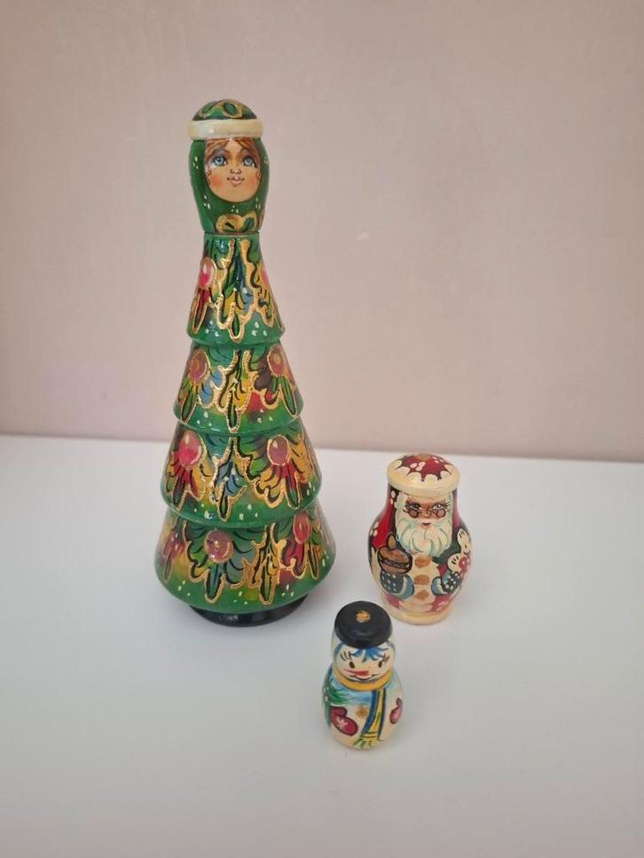 Russische kerstboom matroesjka nesting dolls, Diversen, Kerst, Zo goed als nieuw, Ophalen