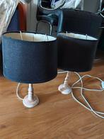 2 Zwarte Lampen op Houten Voet, Ophalen, Hout, Gebruikt, Modern