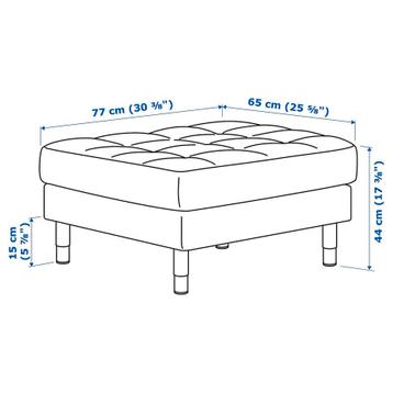 IKEA Landskrona driezits bank en poef/hocker - afbeelding 7