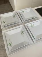 8 delig camping servies bamboe decor, Ophalen, Zo goed als nieuw