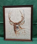 Geborduurd hert kerst, Ophalen of Verzenden, Gebruikt