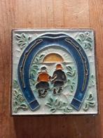 Leuke Porceleyne Fles cloisonné tegel: Hoefijzer, Ophalen of Verzenden