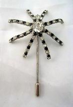 Spin, hoedenpen, stick pin, zilverkleur met strass (7899-473, Antiek en Kunst, Ophalen