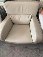 2 Creme leren fauteuils CINNA, Huis en Inrichting, Fauteuils, Ophalen, Gebruikt, 50 tot 75 cm, Leer