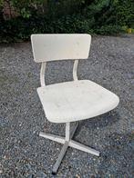 Schoolstoel, Huis en Inrichting, Stoelen, Ophalen, Gebruikt, Wit, Eén