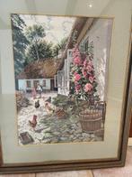 Geborduurd schilderij Boerderij, Ophalen of Verzenden