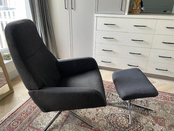 Black Lounge chair, Huis en Inrichting, Stoelen, Gebruikt, Eén, Metaal, Overige materialen, Zwart, Ophalen