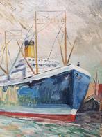 Schilderij amsterdamse haven, Antiek en Kunst, Kunst | Schilderijen | Klassiek, Ophalen