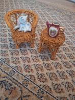 Antieke rieten setje van stoel en tafel, Antiek en Kunst, Ophalen of Verzenden