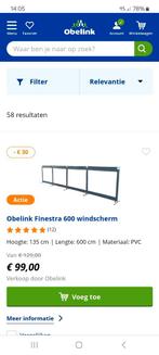 Windscherm finstra 600 nooit gebruikt, Ophalen of Verzenden, Zo goed als nieuw