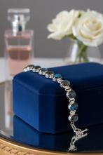 Zilveren armband met labradoriet edelstenen - 20 cm, Ophalen of Verzenden