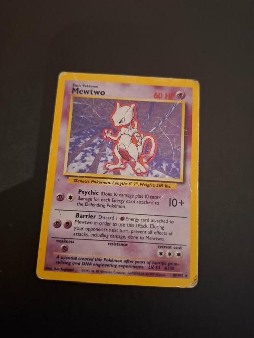 Pokemon kaart Mewtwo 10/102, Hobby en Vrije tijd, Verzamelkaartspellen | Pokémon, Gebruikt, Losse kaart, Foil, Ophalen of Verzenden