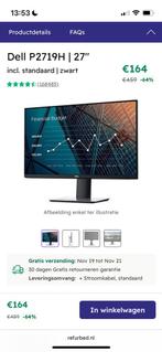 Dell P2719H 27 inch monitor - Zo goed als nieuw!, Computers en Software, Monitoren, IPS, In hoogte verstelbaar, Full HD, Ophalen of Verzenden