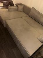 Velvet taupe slaapbank, Huis en Inrichting, Slaapkamer | Slaapbanken, Ophalen, Zo goed als nieuw, Tweepersoons, 200 cm