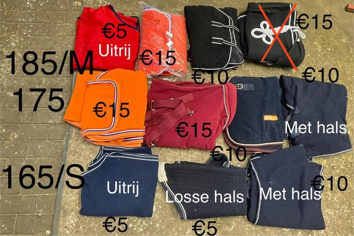 Partij zweet/fleece dekens te koop, Dieren en Toebehoren, Paarden en Pony's | Dekens en Dekjes, Gebruikt, Deken, Ophalen of Verzenden