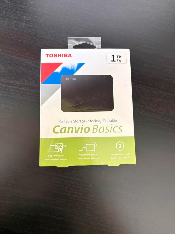NIEUW || Toshiba Canvio Basics 1TB Externe Harde Schijf, Computers en Software, Harde schijven, Zo goed als nieuw, Server, Extern