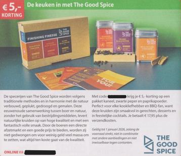 The Good Spice. Kruiden Webshop. € 5,- korting. Postcode bon beschikbaar voor biedingen