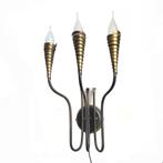 Vintage fakkel wandlamp - h:50 cm, Huis en Inrichting, Lampen | Wandlampen, Gebruikt, Ophalen of Verzenden, Metaal