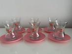 Lav Turkse Theeglazen met Bloemen, Huis en Inrichting, Glas of Glazen, Ophalen of Verzenden, Overige stijlen, Glas
