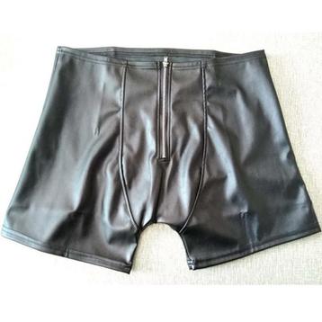 Heren chaps korte broek zwarte leren gay open achterkant beschikbaar voor biedingen