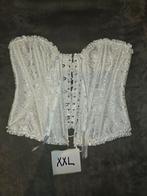 Stevig Satijnen Corset - Maat XXL, Verzenden, Wit, Body of Korset