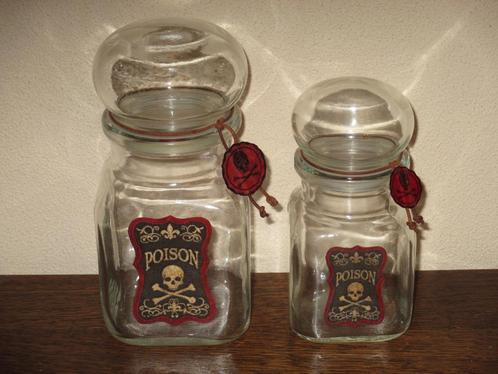 set gif-potjes rariteitenkabinet, vintage apotheek, curiosa, Antiek en Kunst, Curiosa en Brocante, Ophalen of Verzenden