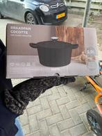 Gusta braadpan cocotte gietijzer zwart 3,9 liter nieuw, Ophalen, Nieuw, Gietijzer, Koekenpan of Braadpan