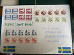 enveloppe uit Zweden met diverse zegels uit postzegelboekjes, Ophalen of Verzenden, Envelop