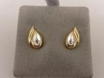 Gouden oorknopjes met zirkonia           G114, Gebruikt, ., Ophalen of Verzenden, .