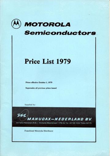 Motorola Semiconductors Price list 1979