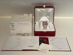 Cartier Santos 100 Roze  NL Full Set 2008 Nieuwstaat 2878, Ophalen, Leer, Polshorloge, Zo goed als nieuw