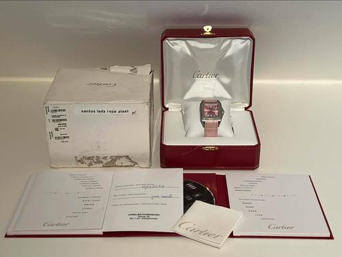 Cartier Santos 100 Roze  NL Full Set 2008 Nieuwstaat 2878, Sieraden, Tassen en Uiterlijk, Horloges | Dames, Zo goed als nieuw