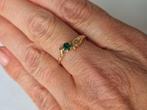 Antieke 18 karaat roségouden ring met smaragd, Sieraden, Tassen en Uiterlijk, Antieke sieraden, Ophalen of Verzenden, Goud, Ring