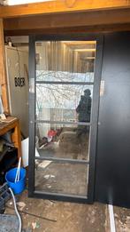 Stompe steellookdeur 88x211.5 cm rechtshang blank gls nr 136, Ophalen, 80 tot 100 cm, Binnendeur, Nieuw