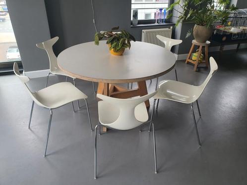 6x eetkamerstoel Delfy Design door Gino Carollo, Huis en Inrichting, Stoelen, Zo goed als nieuw, Wit, Ophalen