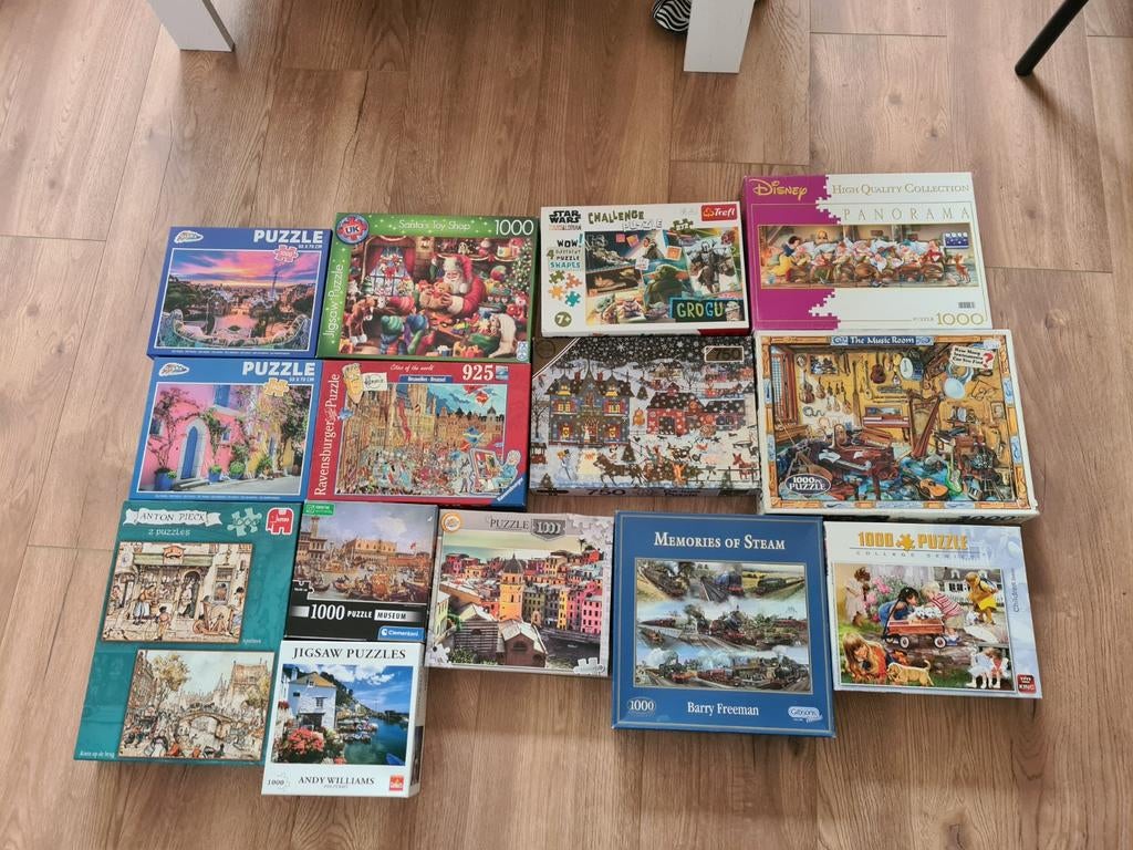 Legpuzzels 1000 stukjes  13x, Ophalen, 500 t/m 1500 stukjes, Zo goed als nieuw
