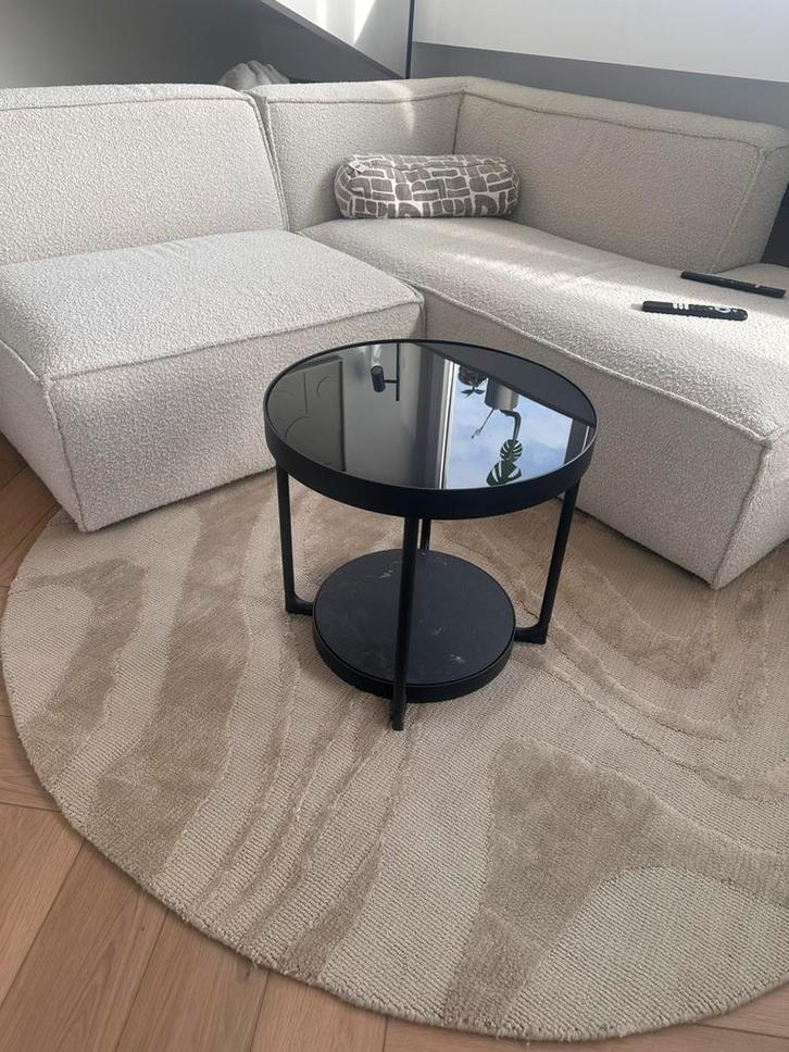 Zwarte salontafel, Huis en Inrichting, Tafels | Salontafels, Zo goed als nieuw, Minder dan 50 cm, 50 tot 100 cm, 50 tot 100 cm