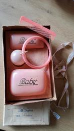 Antiek Celluloid Baby roze Toilet Set in originele doos, Ophalen of Verzenden