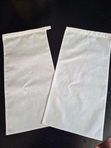 GUCCI dustbag set 2 wit NIEUW origineel schoenen tas zak bag beschikbaar voor biedingen