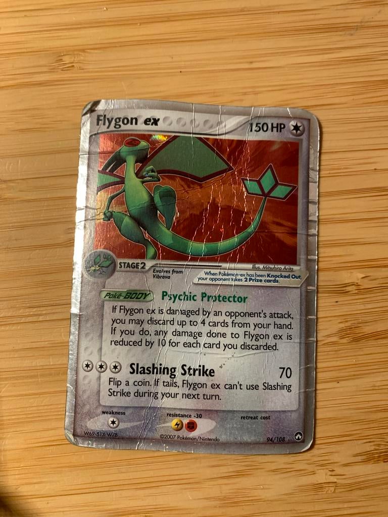 Flygon ex - Gebruikte Pokémonkaart, Ophalen of Verzenden, Gebruikt, Losse kaart, Foil