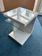 Bijzettafel wit (hoogglans), Huis en Inrichting, Overige materialen, Minder dan 55 cm, Vierkant, Zo goed als nieuw