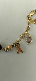 14karaat gouden armband 585 met parels en bedels, Nieuw, Ophalen of Verzenden, Met edelsteen, Goud