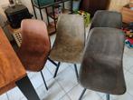 4 eetkamerstoelen gepoedercoat staal in perfecte staat, Huis en Inrichting, Ophalen, Zo goed als nieuw, Zwart