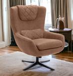 NIEUW Nolan Relax Fauteuil Draaibaar Stof Bruin Mocca OP=OP