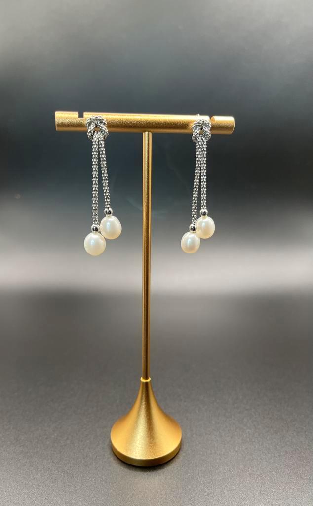Prachtige 925 zilveren oorstekers met parels, Sieraden, Tassen en Uiterlijk, Oorbellen, Nieuw, Knopjes of Stekers, Zilver, Zilver