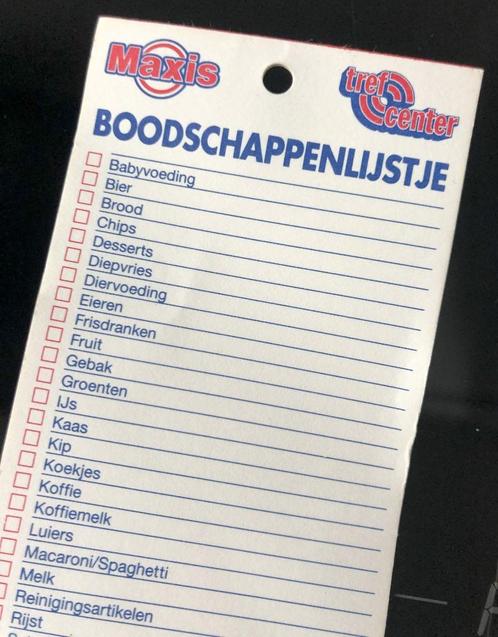 MAXIS boodschappenlijstjes - Jaren 70 - TrefCenter, Verzamelen, Retro, Overige typen, Ophalen of Verzenden