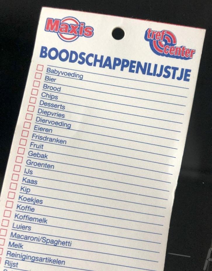 MAXIS boodschappenlijstjes - Jaren 70 - TrefCenter, Verzamelen, Retro, Overige typen, Ophalen of Verzenden